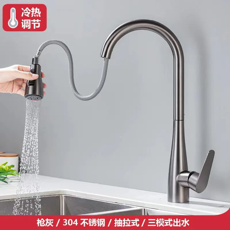 Grifo de Cocina 304 con Control Táctil y Rociador Desplegable