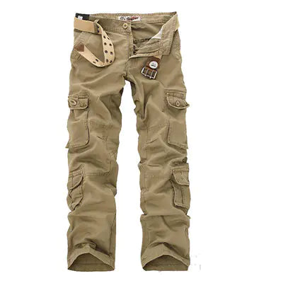 Pantalones Cargo Militares Holgados para Hombre con Múltiples Bolsillos