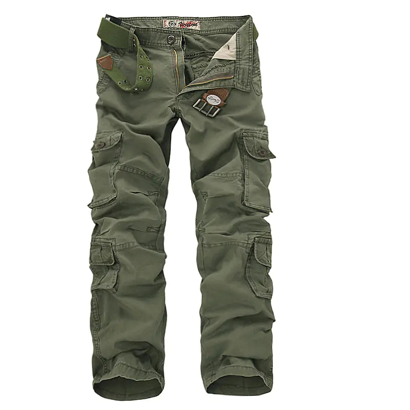Pantalones Cargo Militares Holgados para Hombre con Múltiples Bolsillos