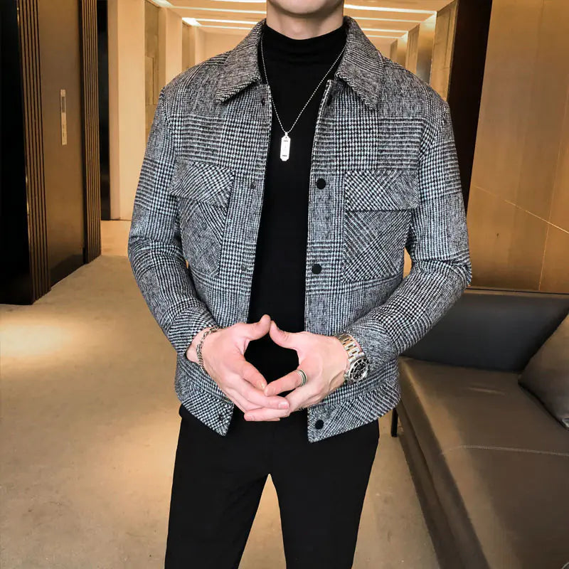 Chaqueta de Moda Ajustada para Hombres - Diseño Grueso y Moderno