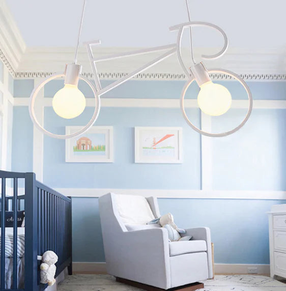 Lámpara Colgante de Bicicleta de Doble Cabeza Nórdica Moderna Minimalista