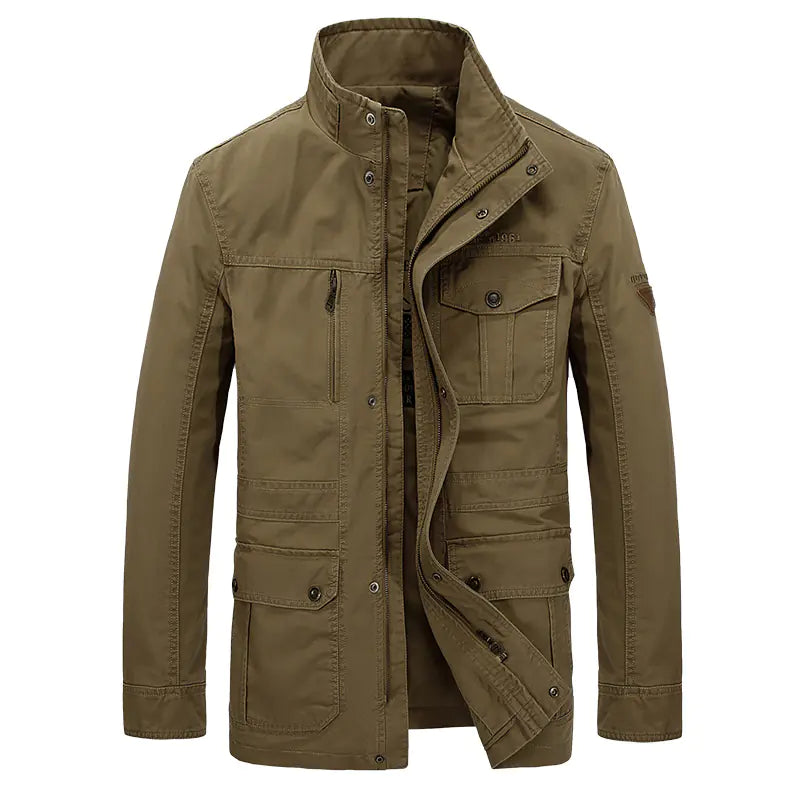 Chaqueta de Algodón Casual de Longitud Media para Hombre para Primavera/Otoño