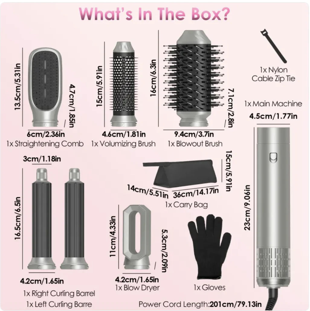 Set de Estilizador y Secador de Aire Caliente 6 en 1