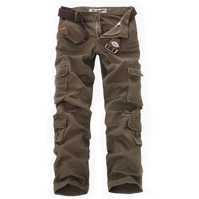 Pantalones Cargo Militares Holgados para Hombre con Múltiples Bolsillos