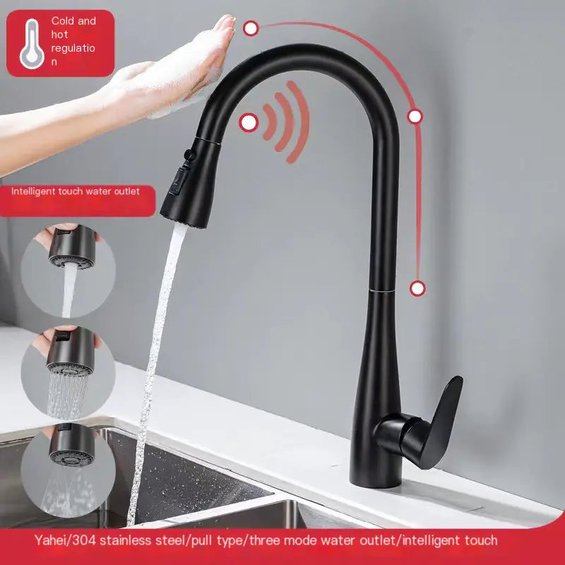 Grifo de Cocina 304 con Control Táctil y Rociador Desplegable