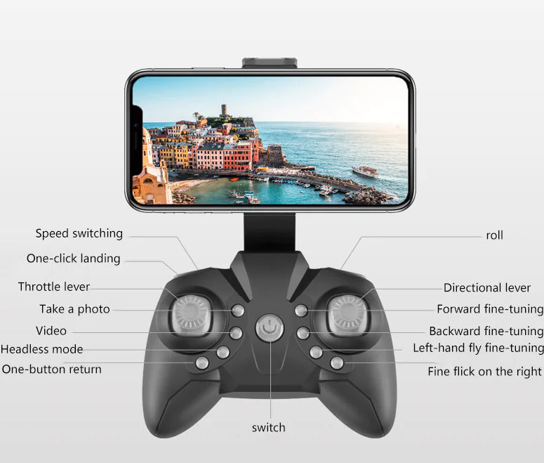 LF606 Mini Drone Plegable 4K con Control Remoto