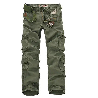 Pantalones Cargo Militares Holgados para Hombre con Múltiples Bolsillos